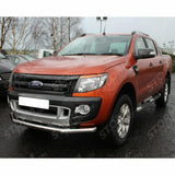 Single Deck Front Spoiler City Bar Stainless Steel For Ford Ranger T6 2012-2022