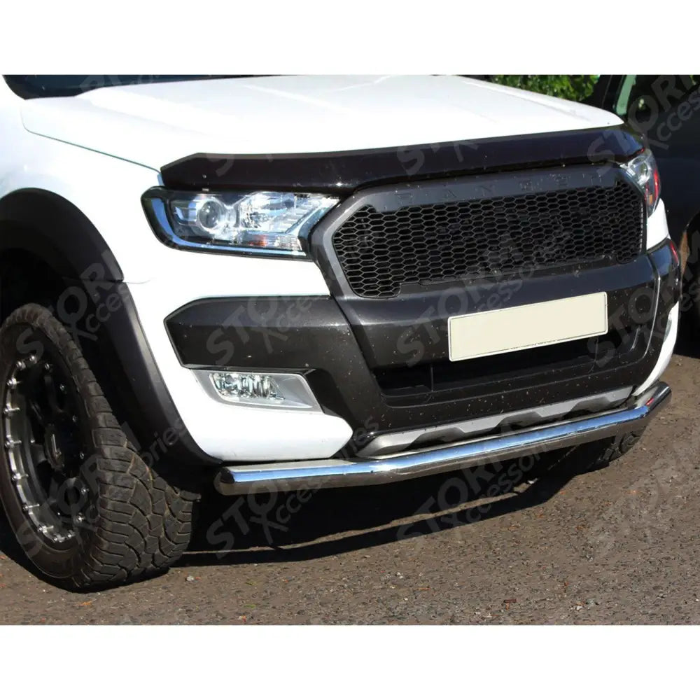 Single Deck Front Spoiler City Bar Stainless Steel For Ford Ranger T6 2012-2022