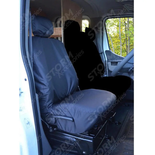 Single Driver's Seat Cover Black For Renault Master Van 2010 On