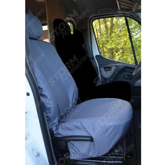 Single Driver's Seat Cover Grey For Renault Master Van 2010 On