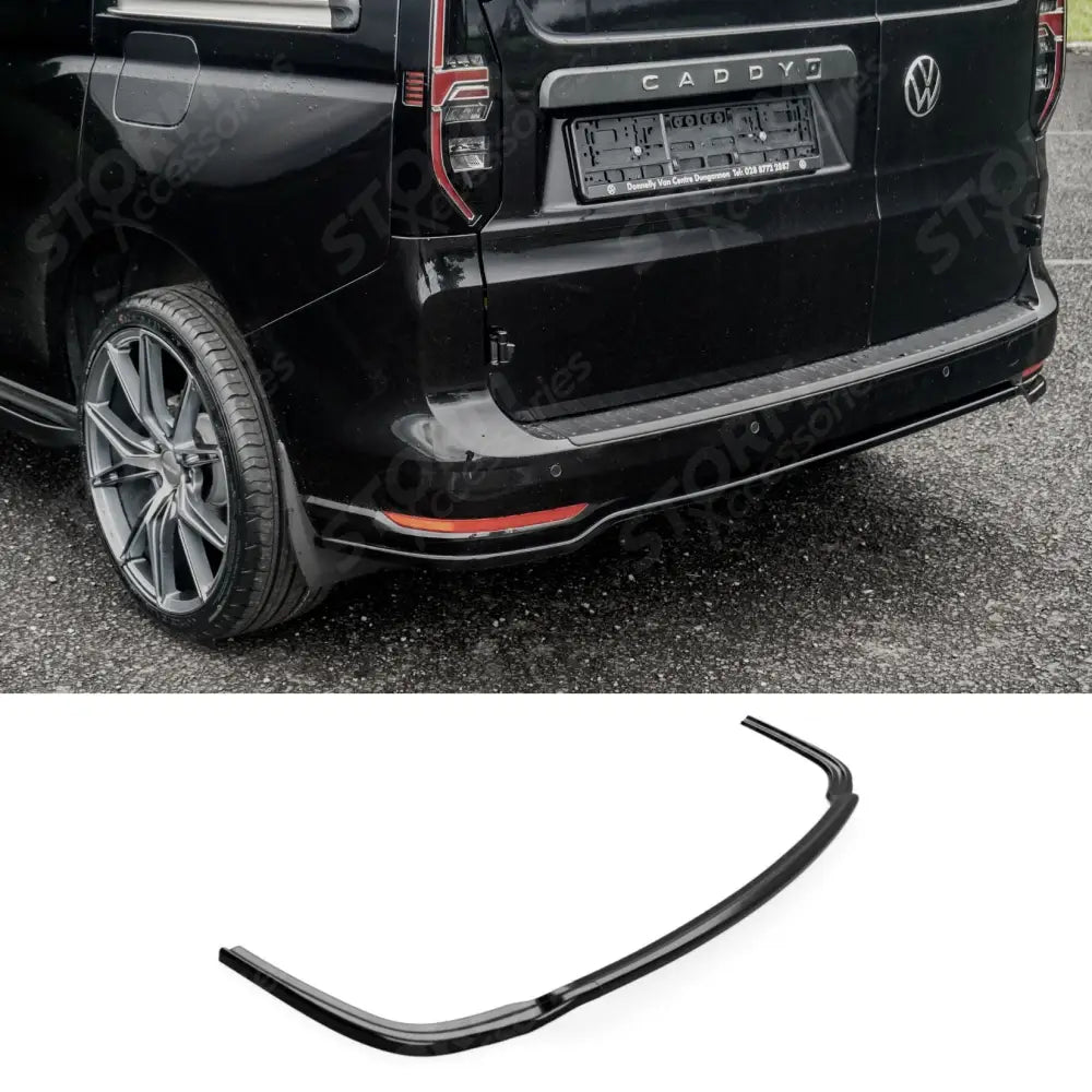 Splitter In Gloss Black For Volkswagen Caddy Mk5 2021+Rear Bumper