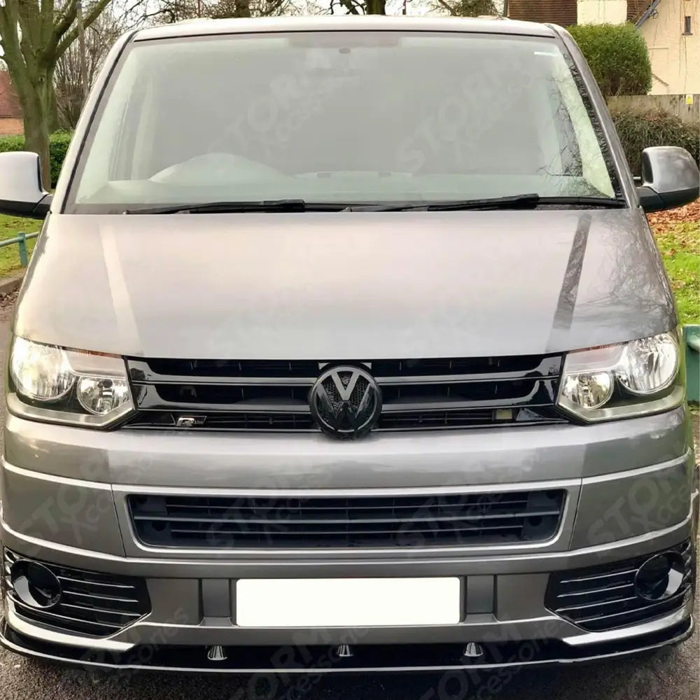 Splitter Spoiler Lip Bumper Black For Vw Transporter T5 Sportline 2010-2015