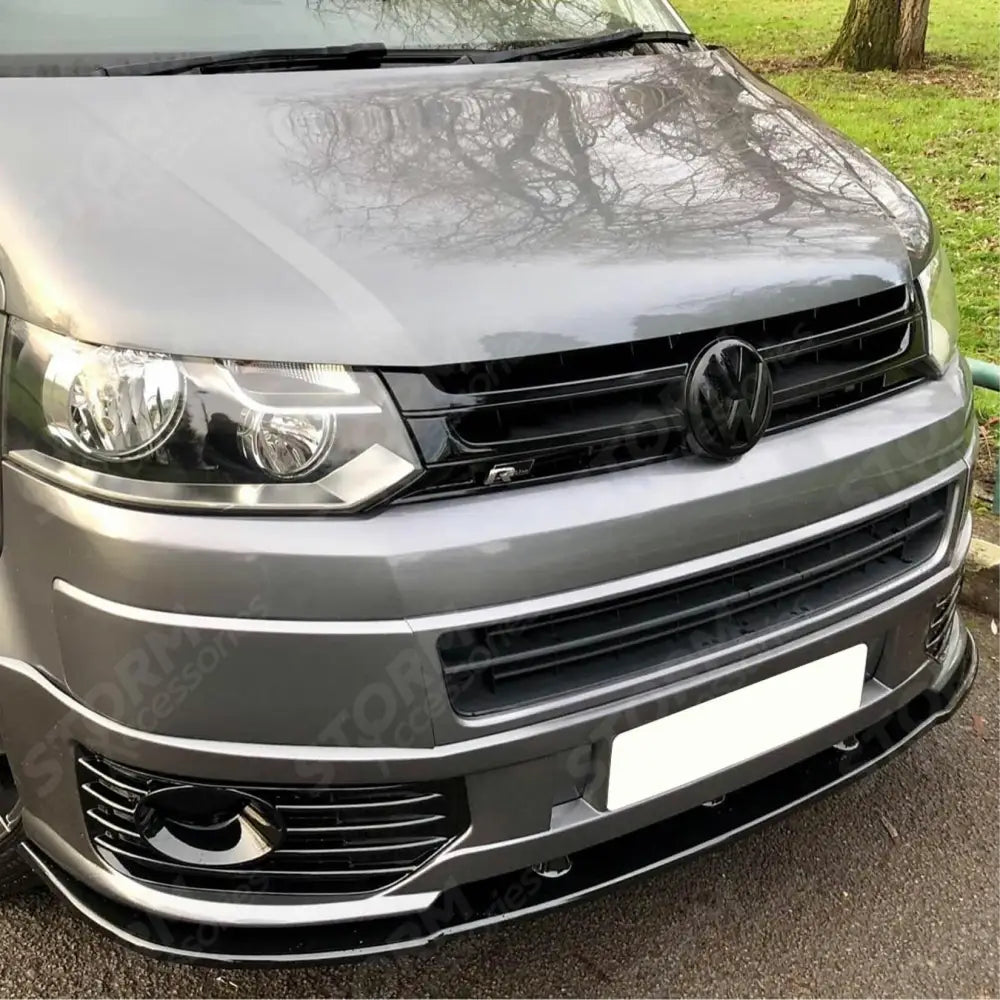 Splitter Spoiler Lip Bumper Black For Vw Transporter T5 Sportline 2010-2015