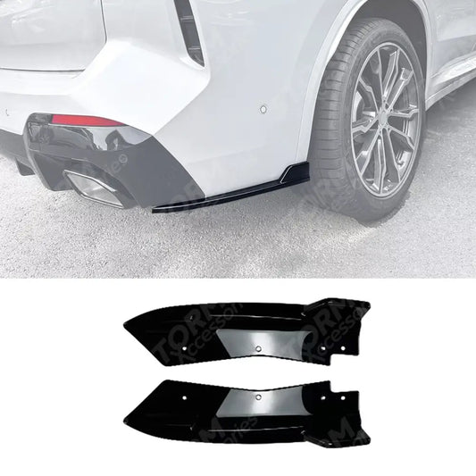 Splitters In Gloss Black For BMW X3 G01 LCI 2022+ M-Sport Rear Bumper Corner