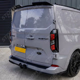 Spoiler In Gloss Black For Ford Transit Custom MK2 2024 on V1 Rear Barn Door