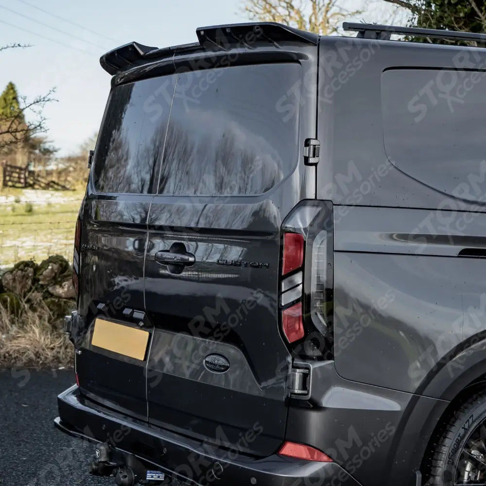 Spoiler In Gloss Black For Ford Transit Custom MK2 2024 on V1 Rear Barn Door