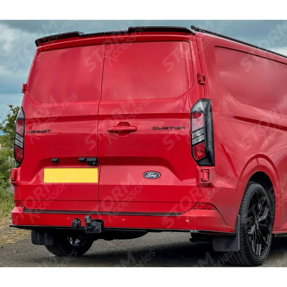 Spoiler In Gloss Black For Ford Transit Custom MK2 2024 on V2 Rear Barn Door