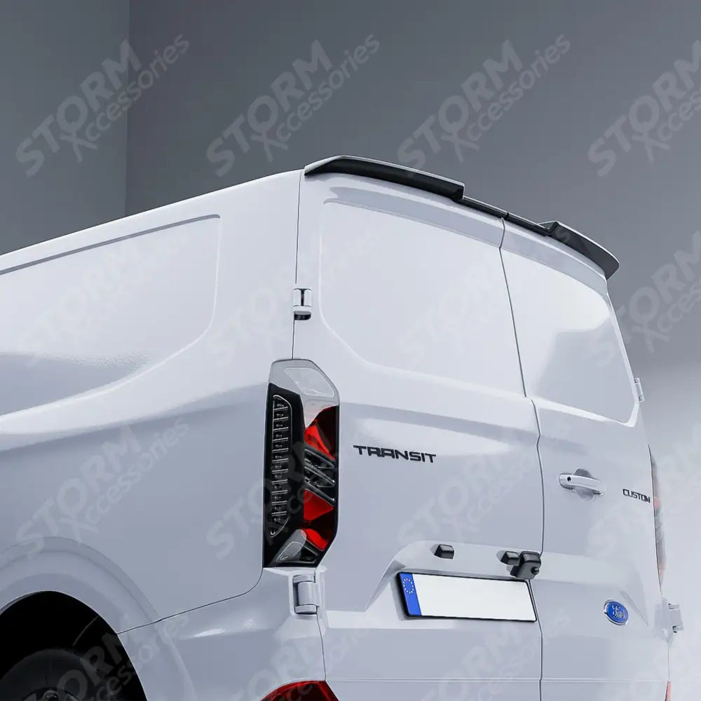 Spoiler In Gloss Black For Ford Transit Custom MK2 2024 on V2 Rear Barn Door