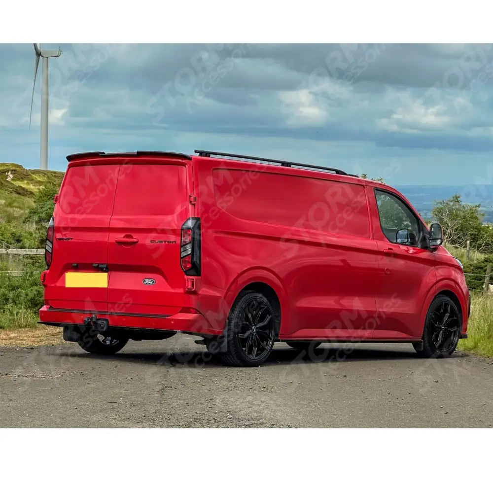 Spoiler In Gloss Black For Ford Transit Custom MK2 2024 on V2 Rear Barn Door