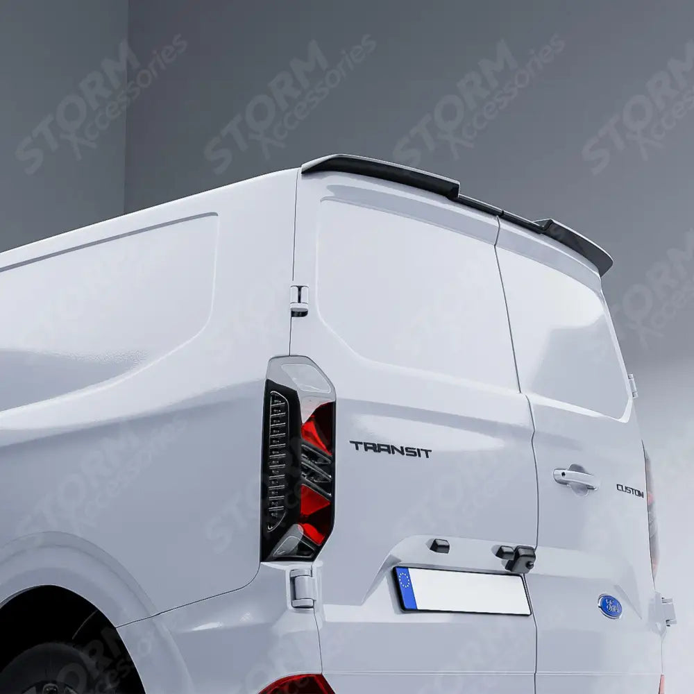 Spoiler In Gloss Black For Ford Transit Custom MK2 2024 on V2 Rear Barn Door