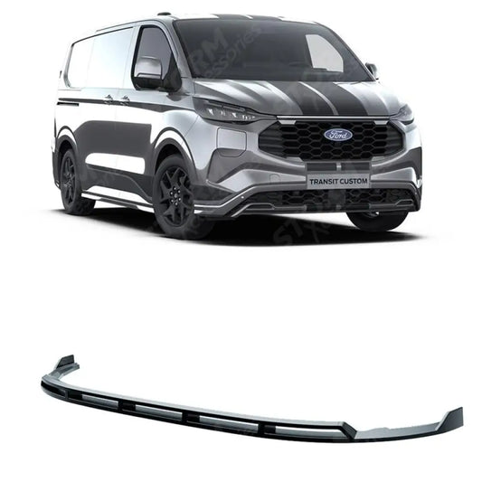 Sport' Front Splitter Lip In Gloss Black For Ford Transit Custom MK2 2023+