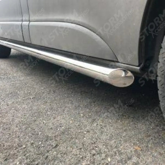 Stainless Steel Side Bars Angular Type Short Wheel Base 60mm For Ford Transit Custom 2018 - 2024