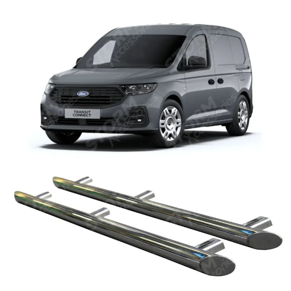 Stainless Steel Side Bars Steps Angular Type Short Wheel Base 60mm For Ford Transit Connect 2024 On