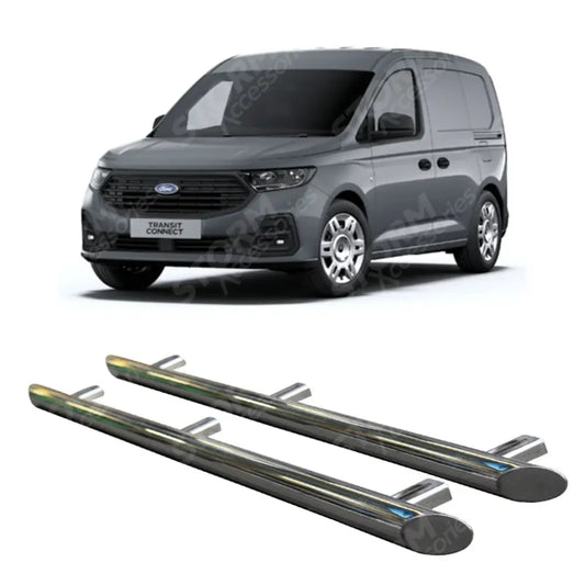 Stainless Steel Side Bars Steps Angular Type Short Wheel Base 60mm For Ford Transit Connect 2024 On