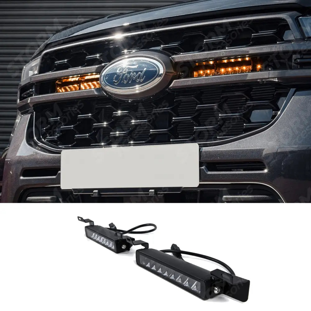 Stealth LED Twin 10" With Amber Strobe Grill Integration Kit For Ford Ranger T9 2023+
