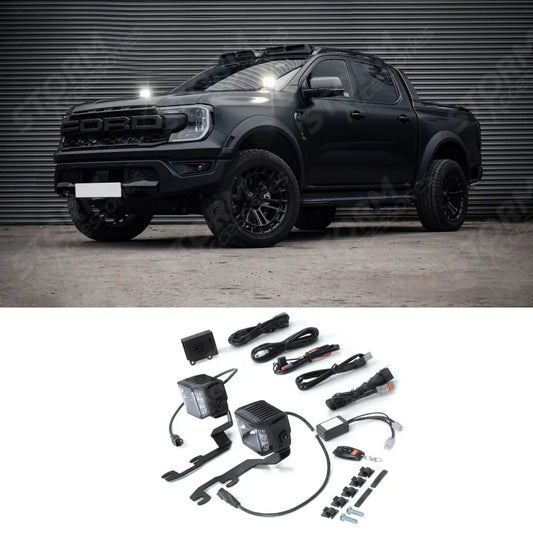 Stealth LED Twin 4" Dark Force Bonnet Kit 16,800 Lumens For Ford Ranger T9 2023+