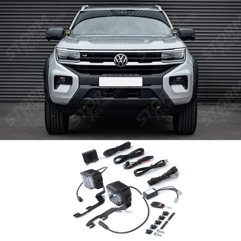 Stealth LED Twin 4" Dark Force Bonnet Kit 16,800 Lumens For Volkswagen Amarok 2023+