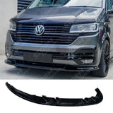 Stx 3 Piece Style Front Splitter Spoiler Gloss Black For Vw Transporter 6.1 2019 - 2024