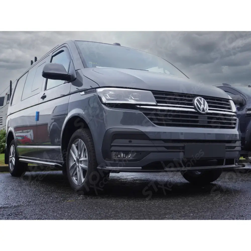 Stx 3 Piece Style Front Splitter Spoiler Gloss Black For Vw Transporter 6.1 2019 - 2024