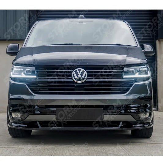 Stx 3 Piece Style Front Splitter Spoiler Gloss Black For Vw Transporter 6.1 2019 - 2024