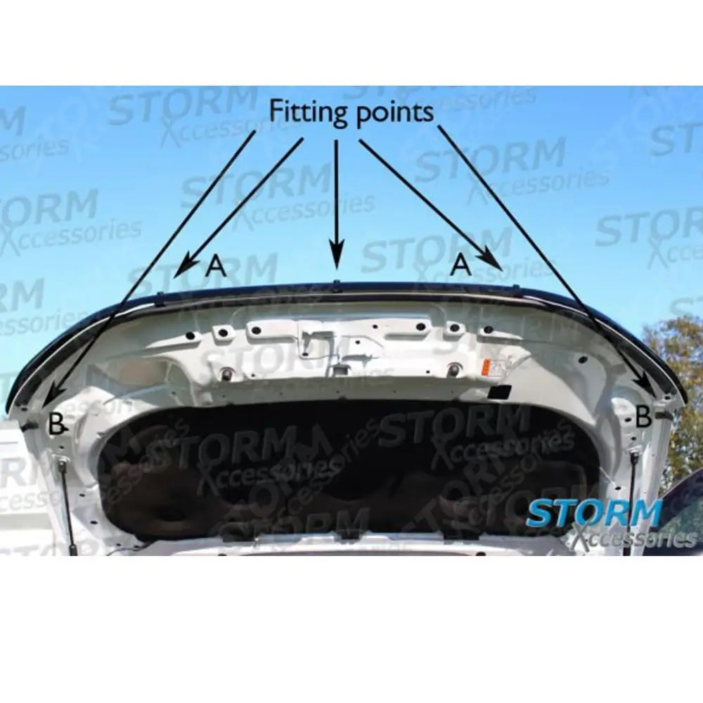 Stx Bonnet Guard Protector Black B004 For Ford Ranger T6 2016-2022