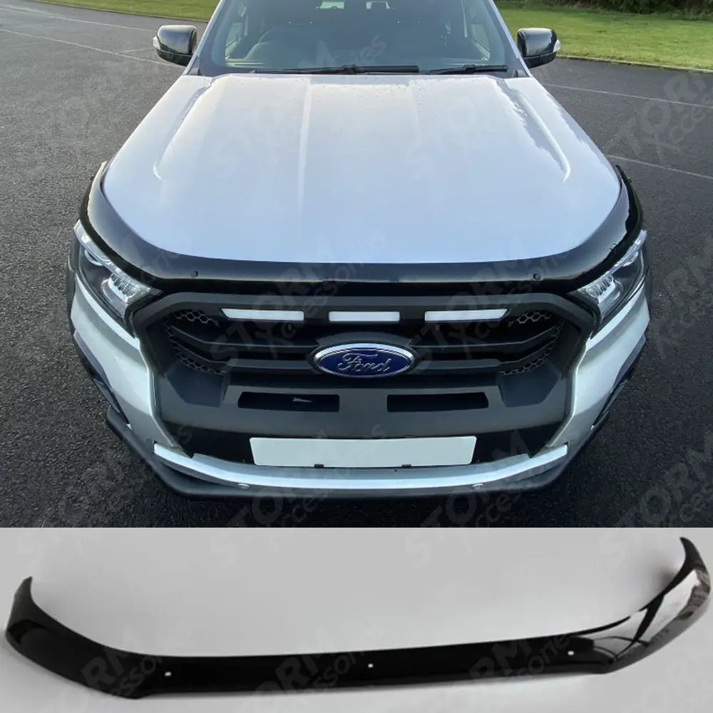 Stx Bonnet Guard Protector Black B004 For Ford Ranger T6 2016-2022