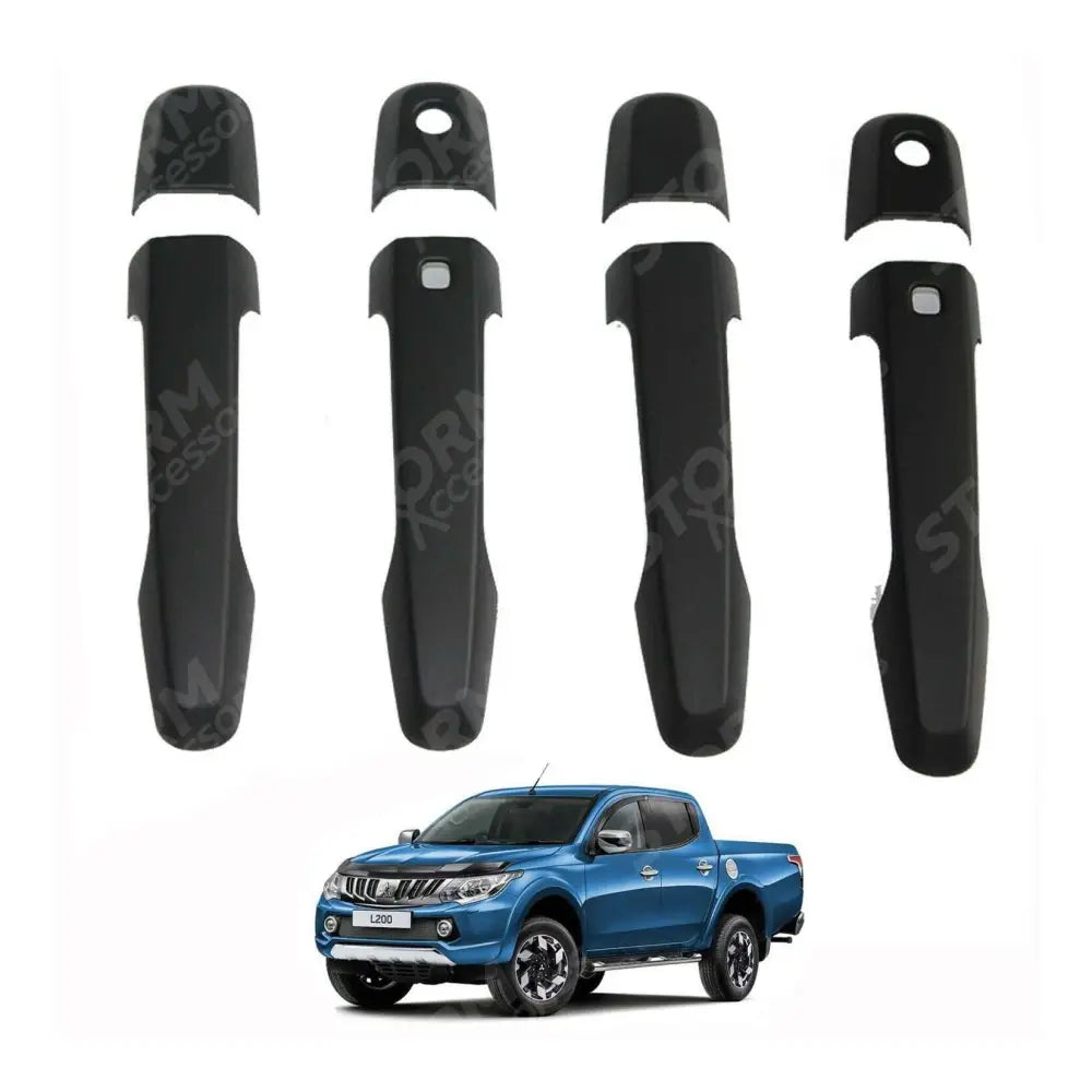 Stx Door Handle Covers Black 4pcs Set For Mitsubishi L200 Series 5 - Series 6