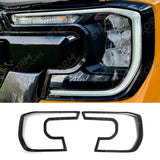 Stx Head Light Covers Wildtrak / Raptor Gloss Black Pair For Ford Ranger & Raptor T9 2023 On