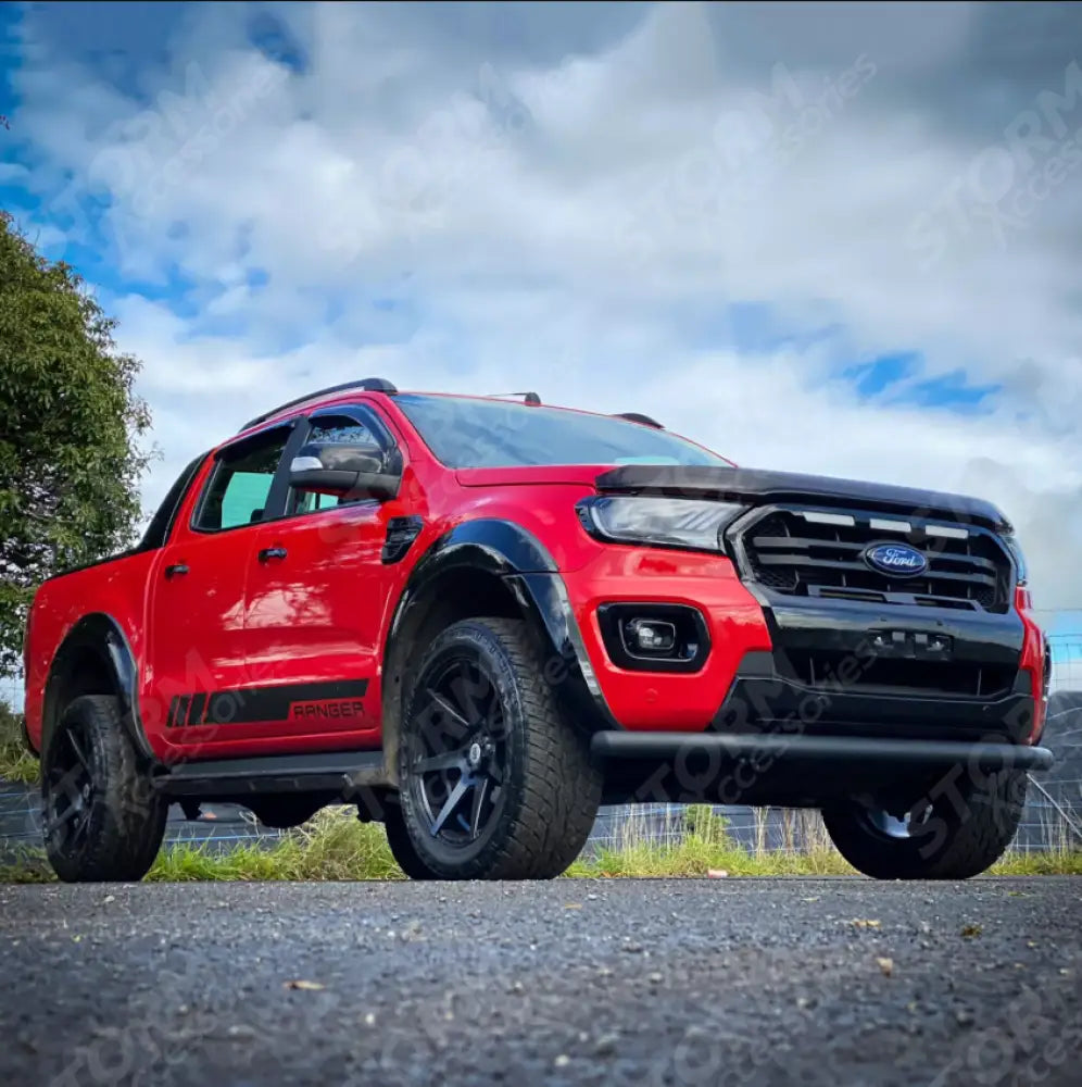 Stx Head Light Guards Gloss Black Pair For Ford Ranger T6 2016-2022