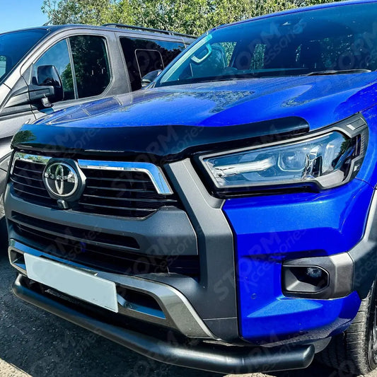 Stx Head Light Guards In Matte Black Pair Invincible & X For Toyota Hilux 2021 - 2023