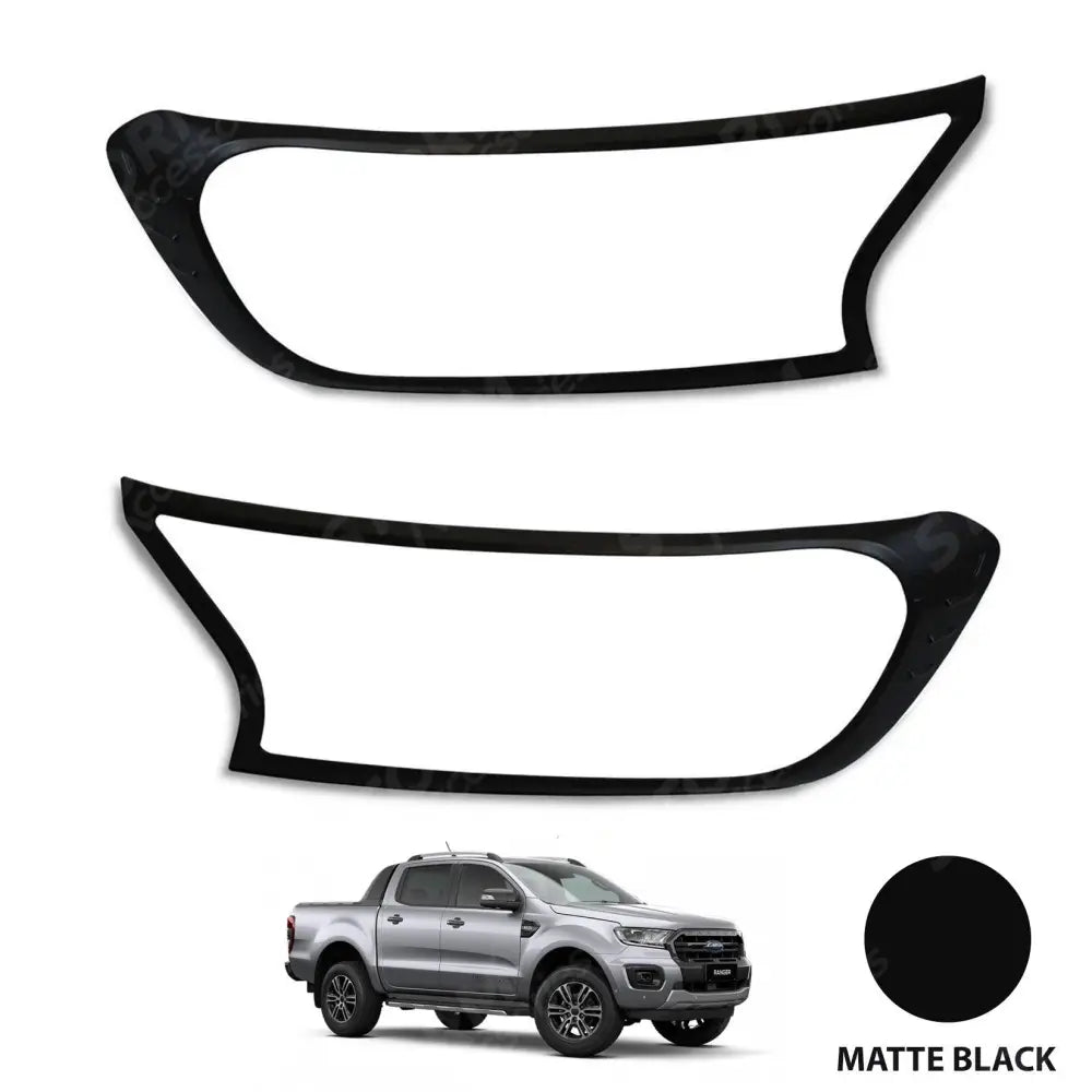 Stx Head Light Guards Pair Matte Black For Ford Ranger T6 - 2016-2022