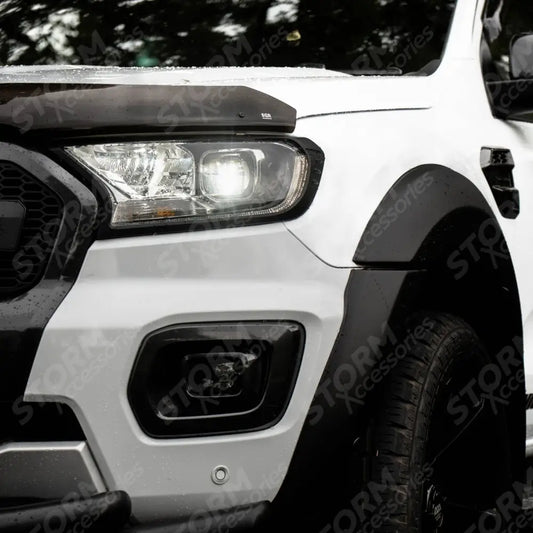 Stx Head Light Guards Pair Matte Black For Ford Ranger T6 - 2016-2022