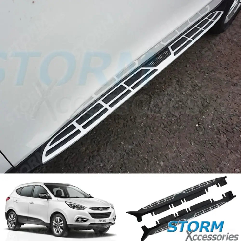 Stx Integrated Running Boards Side Steps Pair For Hyundai Ix35 2013 On