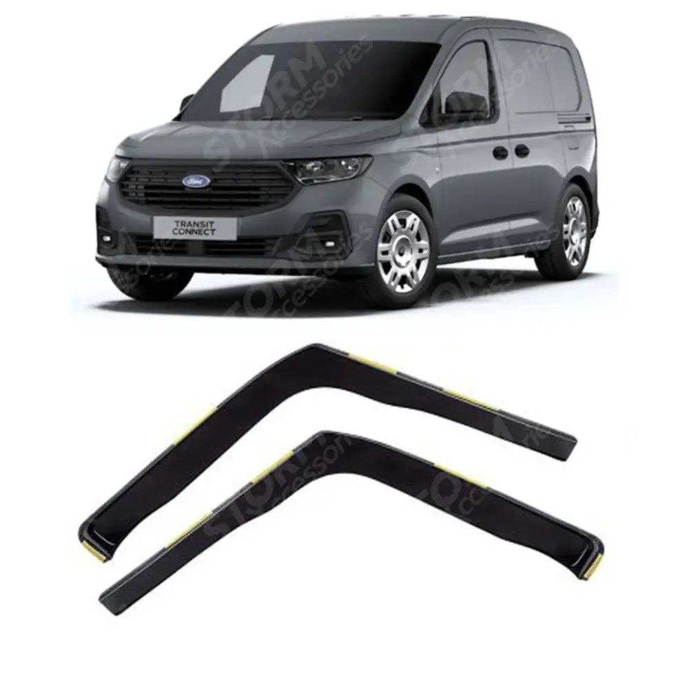 Stx Internal Wind Deflectors 2pcs Clip In Fitment Dark Smoke For Ford Transit Connect 2024 On