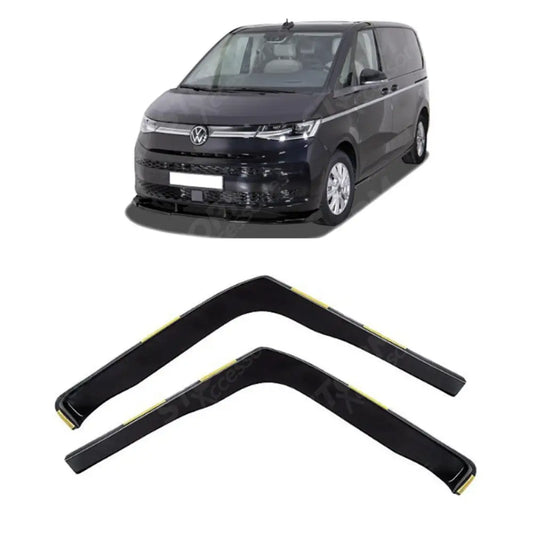 Stx Internal Wind Deflectors 2pcs Clip In Fitment Dark Smoke For Vw Transporter T7 2020 On