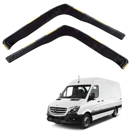 Stx Internal Wind Deflectors 2pcs Clip In Fitment Dark Smoke W166 For Mercedes Sprinter 2018 On