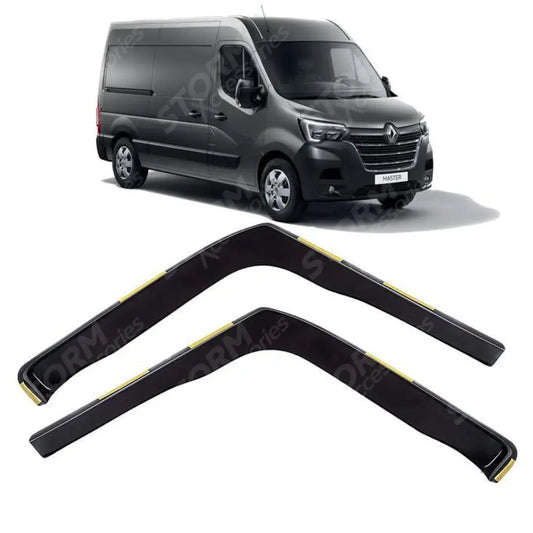Stx Internal Wind Deflectors 2pcs W117 Clip In Fitment Dark Smoke For Renault Master 2010 On