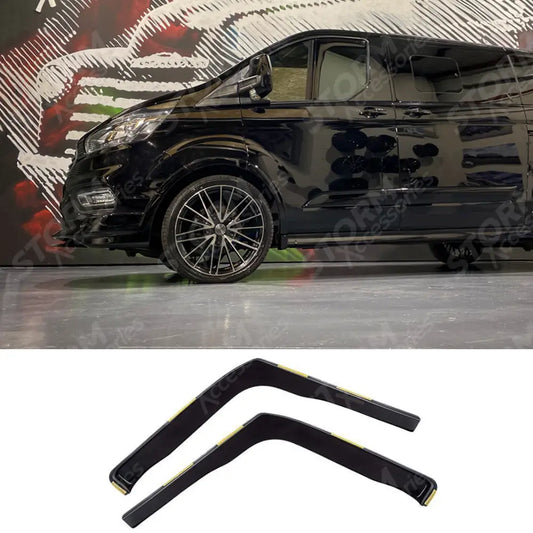 Stx Internal Wind Deflectors W107 2pcs Clip On Dark Smoke For Ford Transit Custom 2012 - 2024
