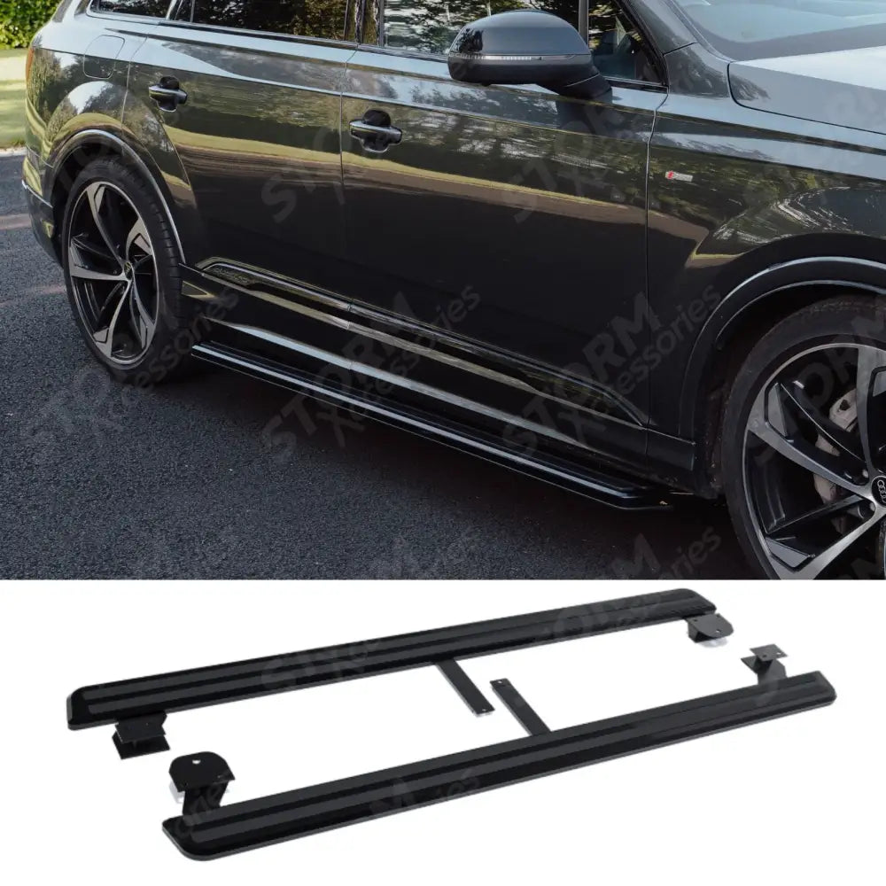 STX Style 2 Running Boards All Black- Pair For Audi Q7 2016 On