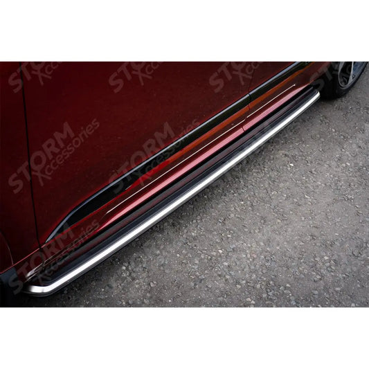 STX Style 2 Running Boards Side Steps Pair Silver For Audi Q8 2019 On