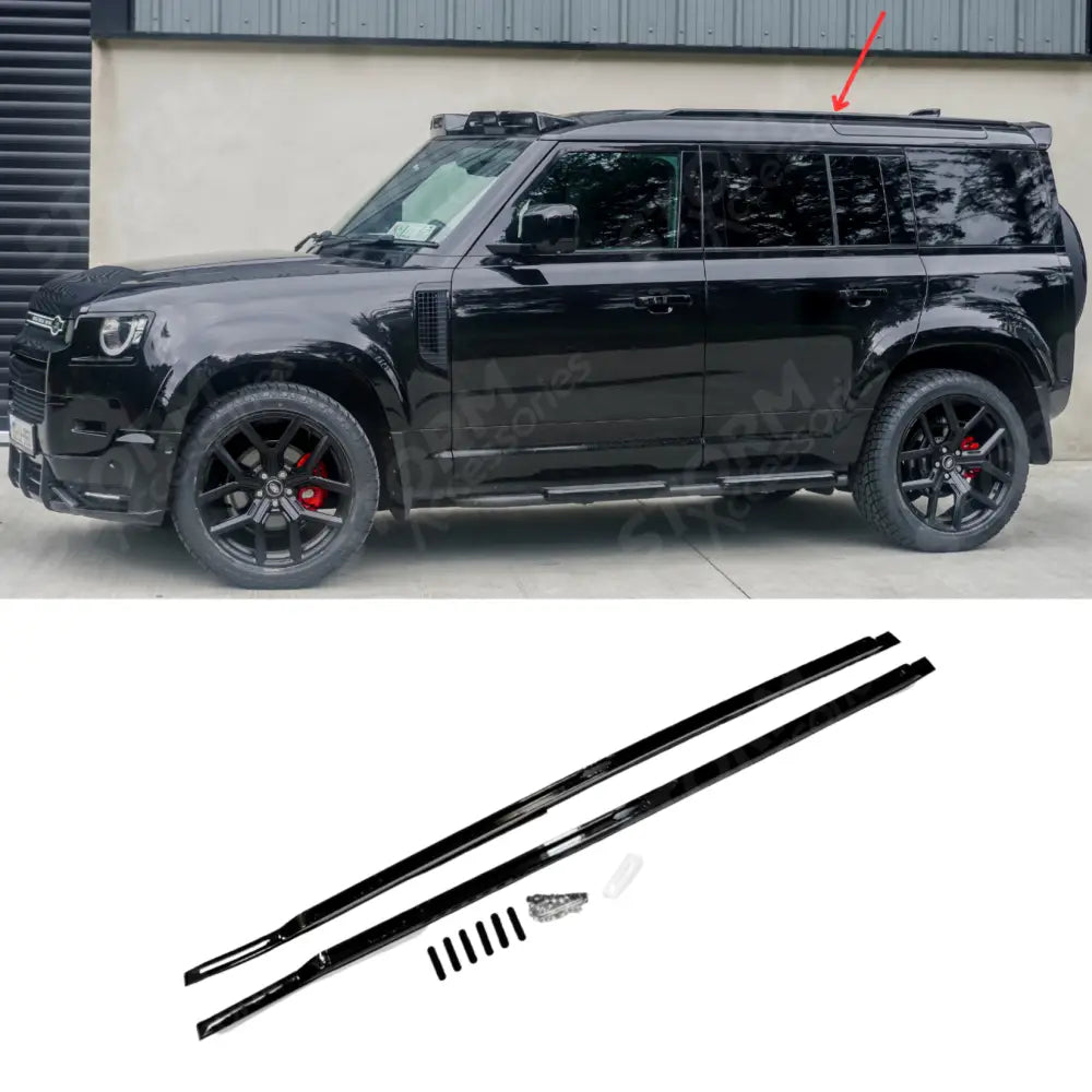 STX Style Roof Rail Pair In Black For Land Rover Defender 110 / 130 L663 2020 On