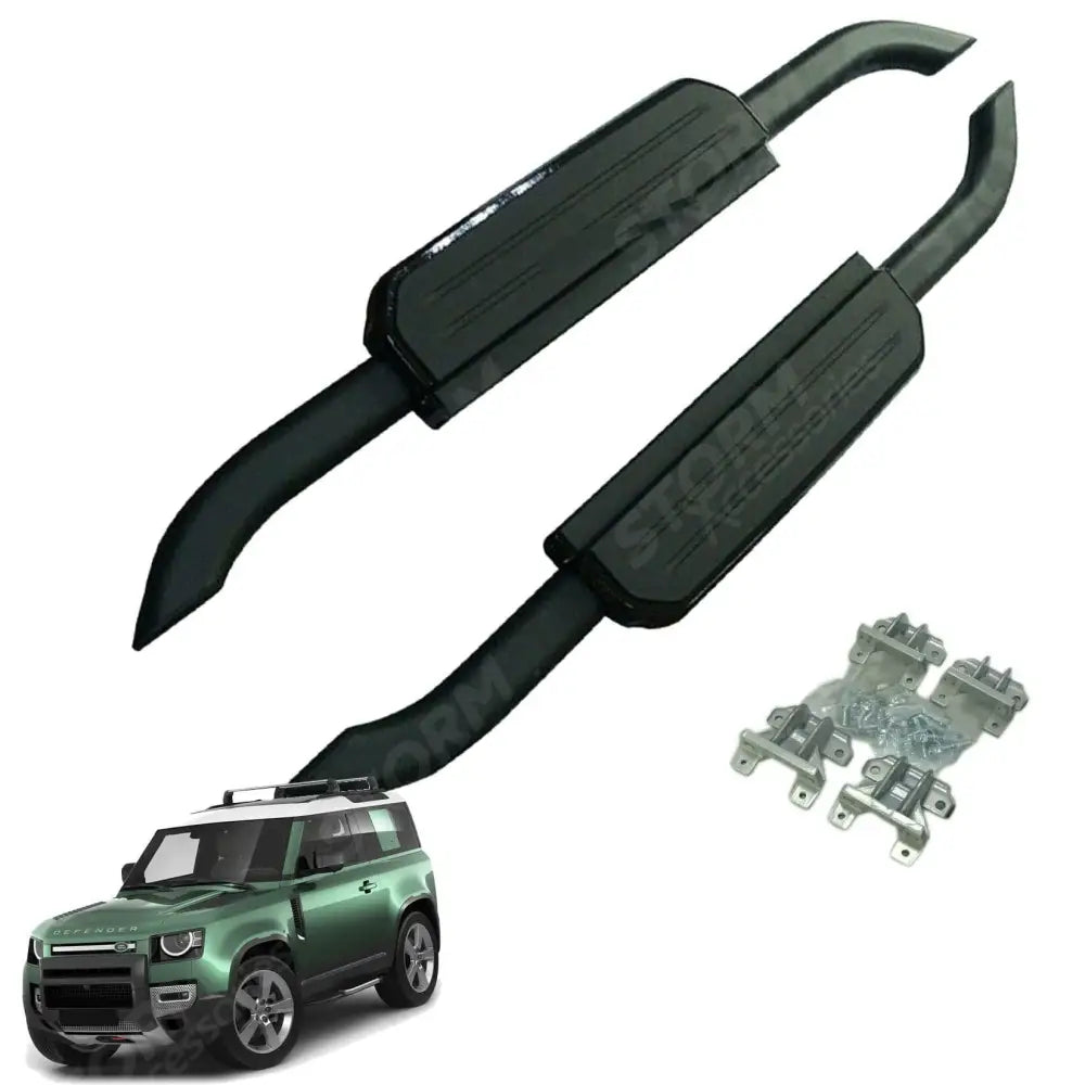 STX Style Running Boards Pair In Black For Land Rover Defender 90 L663 2020 On