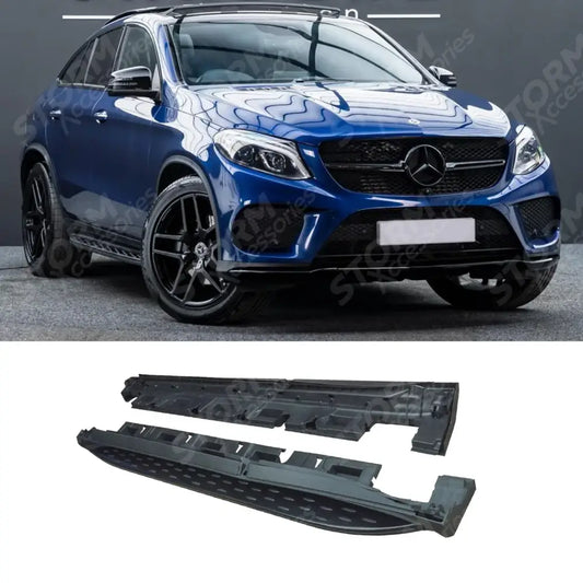STX Style Running Boards Side Steps In Black Pair For Mercedes Gle Coupe C292 2015-2018