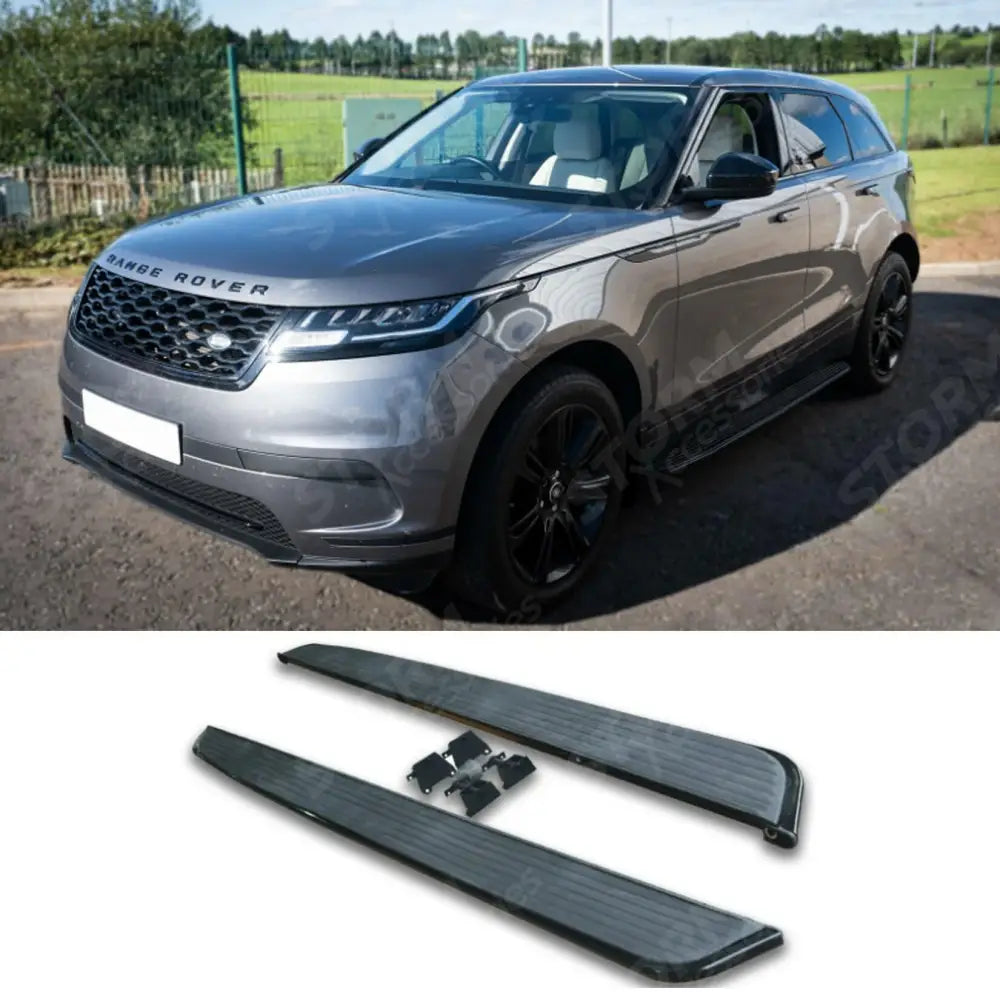 STX Style Running Boards Side Steps In Black Pair For Range Rover Velar 2017 On