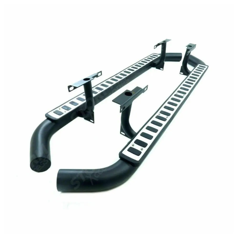 STX Style Running Boards Side Steps Pair Silver For Land Rover Defender 110