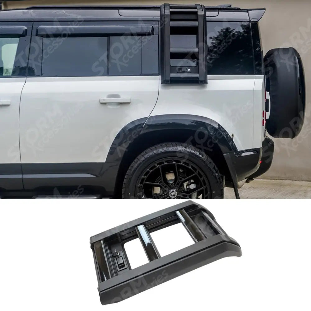 STX Style Side Roof Ladder Gloss Black For Land Rover Defender L663 90 / 110 / 130 2020 On