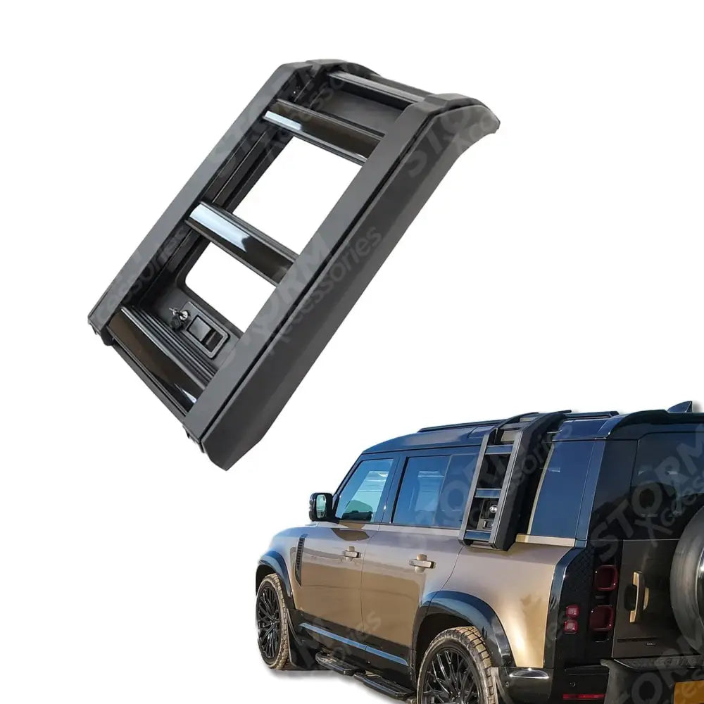 STX Style Side Roof Ladder Gloss Black For Land Rover Defender L663 90 / 110 / 130 2020 On