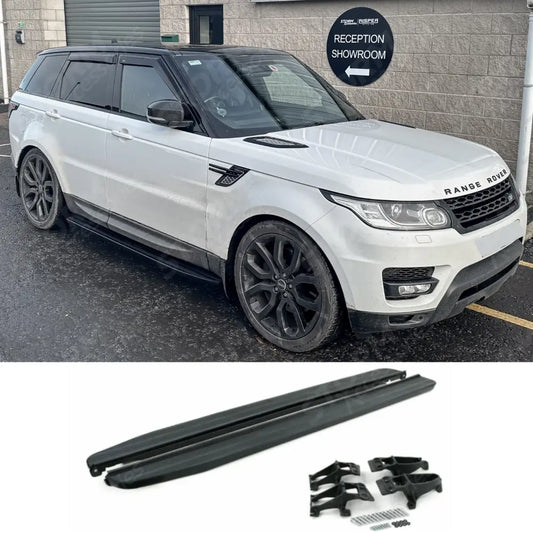 STX Style Side Steps Running Boards Gloss Black Pair For Range Rover Vogue L405 / Sport L494 2013 - 2022