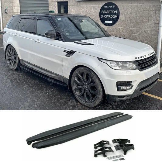 STX Style Side Steps Running Boards Gloss Black Pair For Range Rover Vogue L405 / Sport L494 2013 - 2022