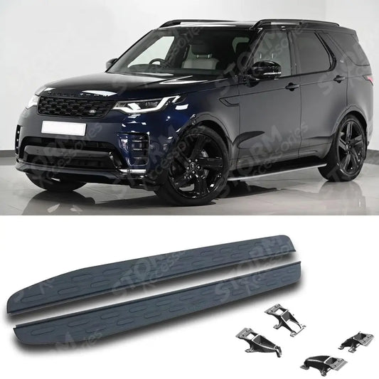 STX Style Side Steps Running Boards Pair Black/silver For Land Rover Discovery 5 2017 On